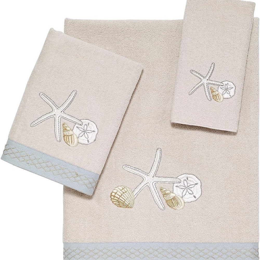 Avanti Linens - 3pc Towel Set,Soft & Absorbent Cotton Towels Seaglass Collection